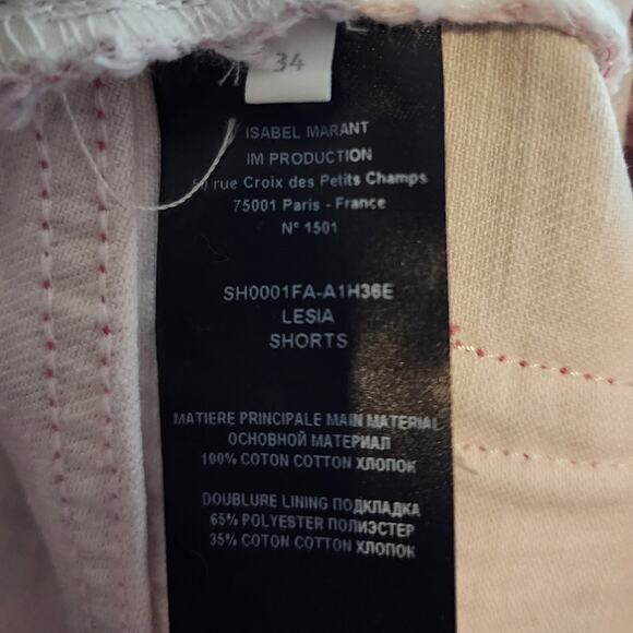 Isabel Marant Etoile Lesia Printed Cotton Shorts In Mulberry Denim Jean Tie Dye - Picture 11 of 12